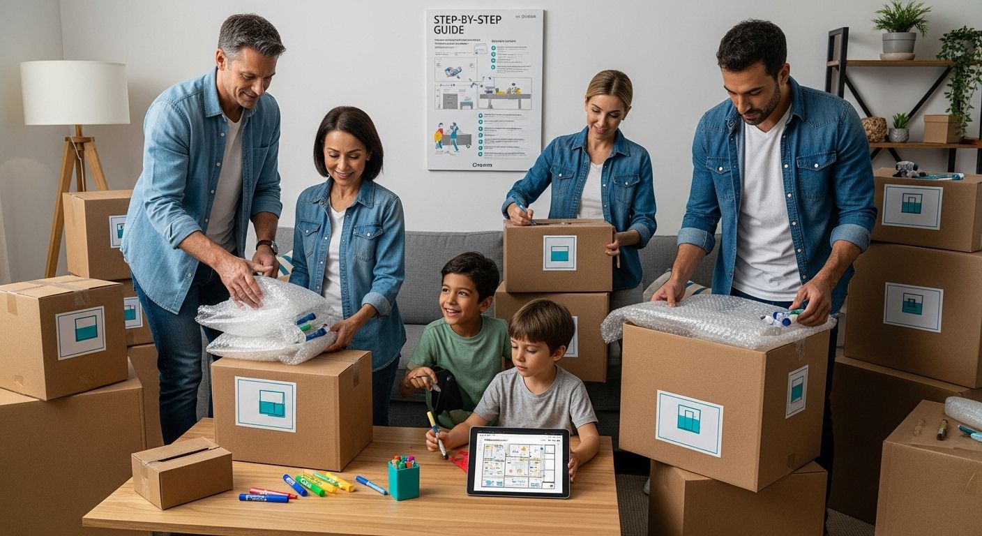 organize move family packing