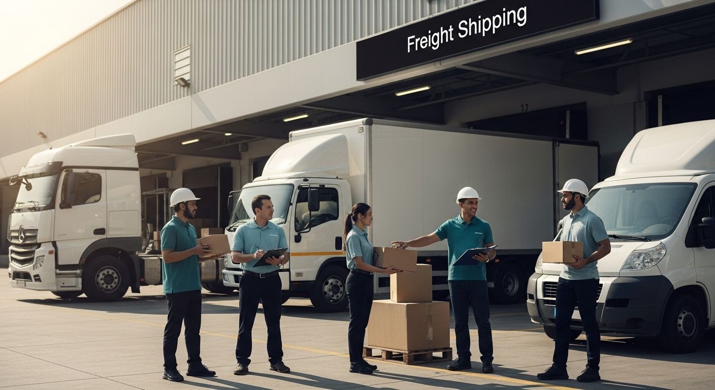 types of freight shipping warehouse teamwork