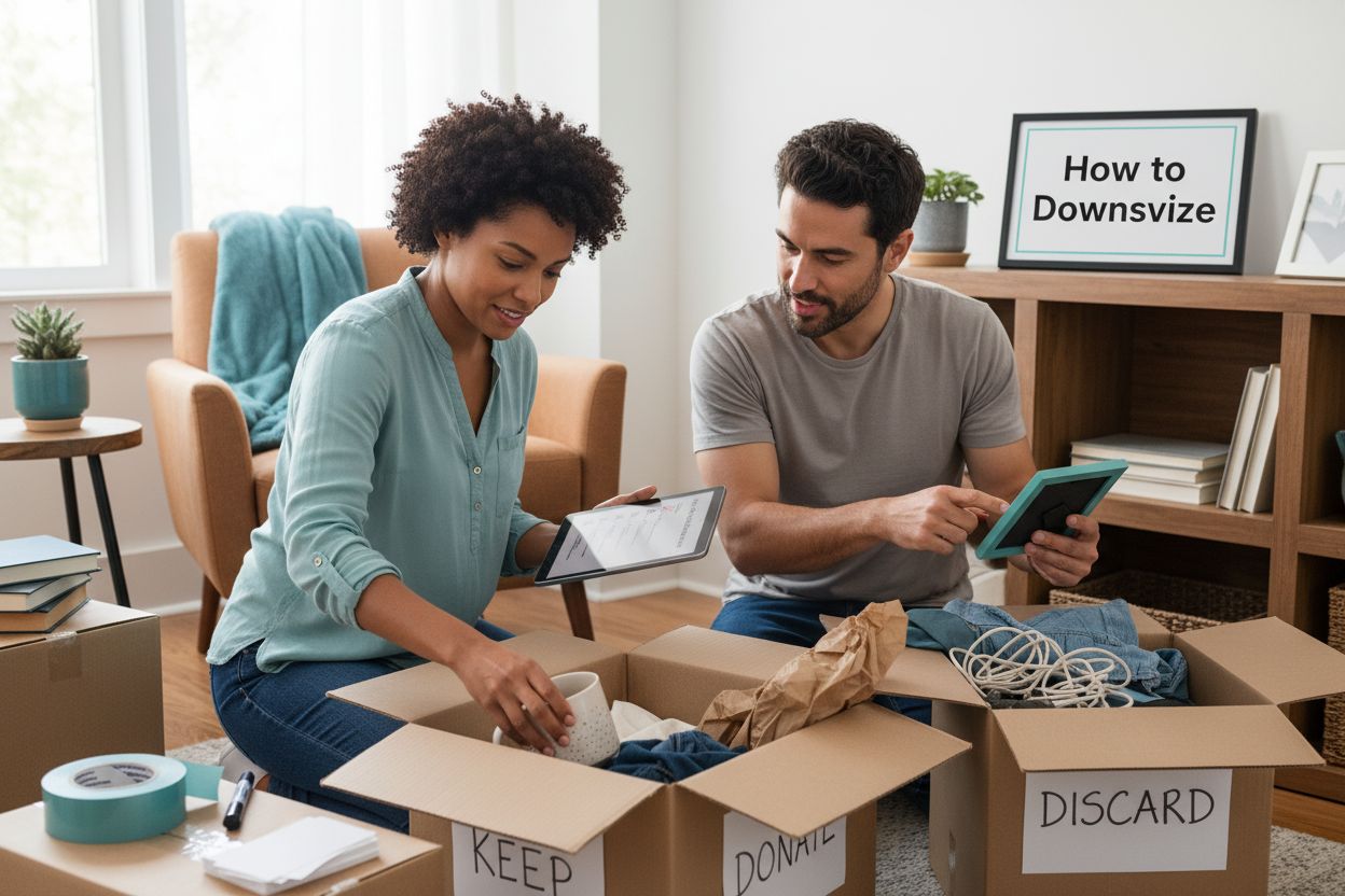 downsizing moving sorting boxes